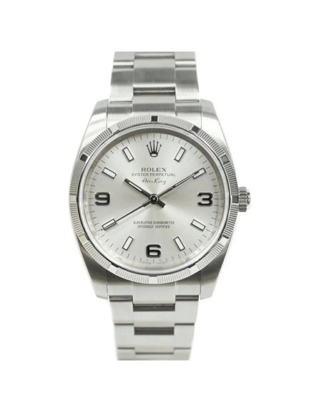 Rolex Air King No Silver SS Automatic Card Overseas